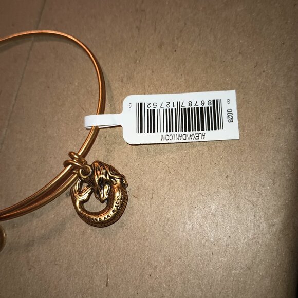 NEW Alex and Ani 'Mermaid' Femininity Charm Bangle Gold Finish - Picture 9 of 9